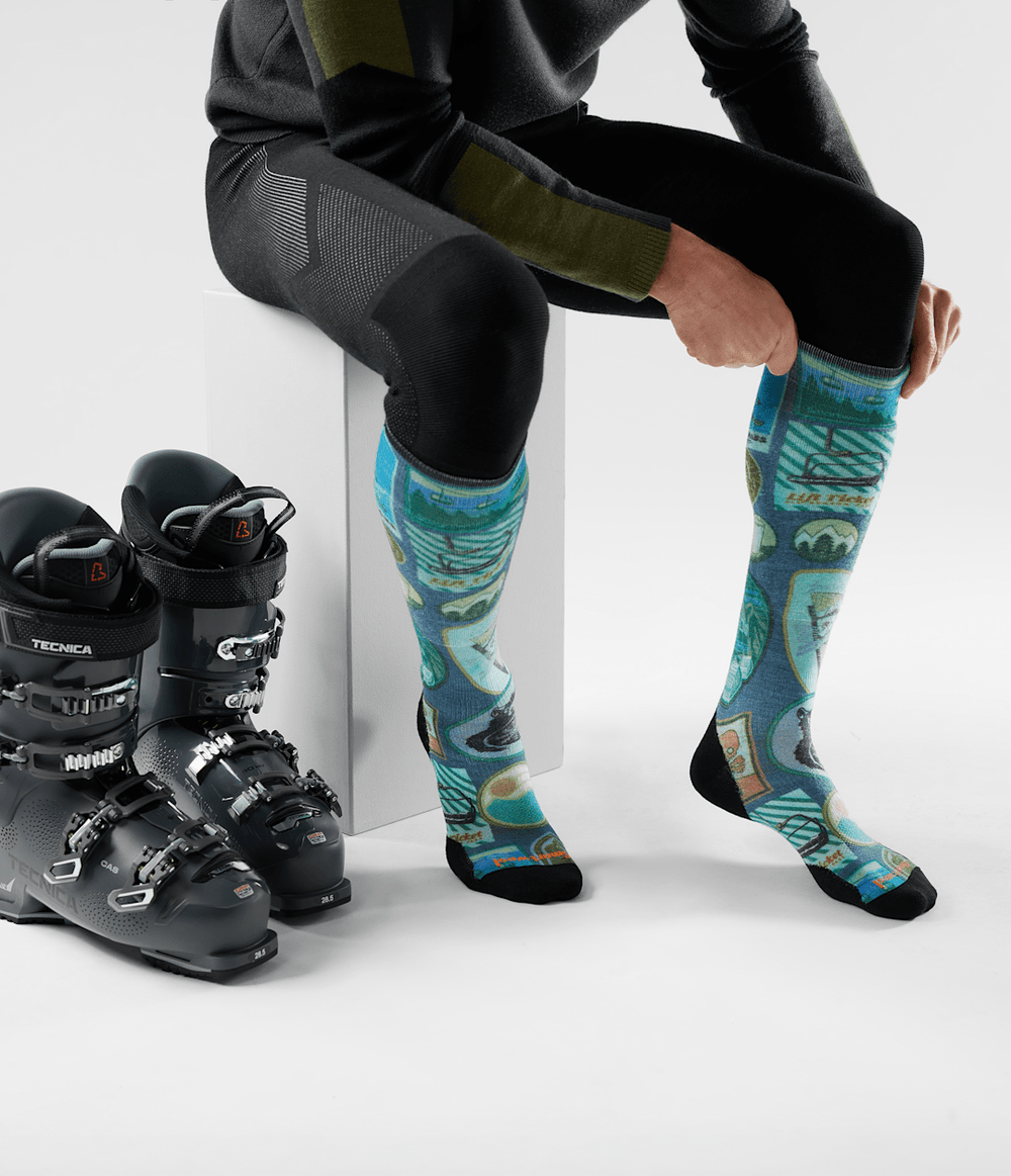 TNF X Smartwool Ski Targeted Cushion Explorer Print OTC Socks / The North Face