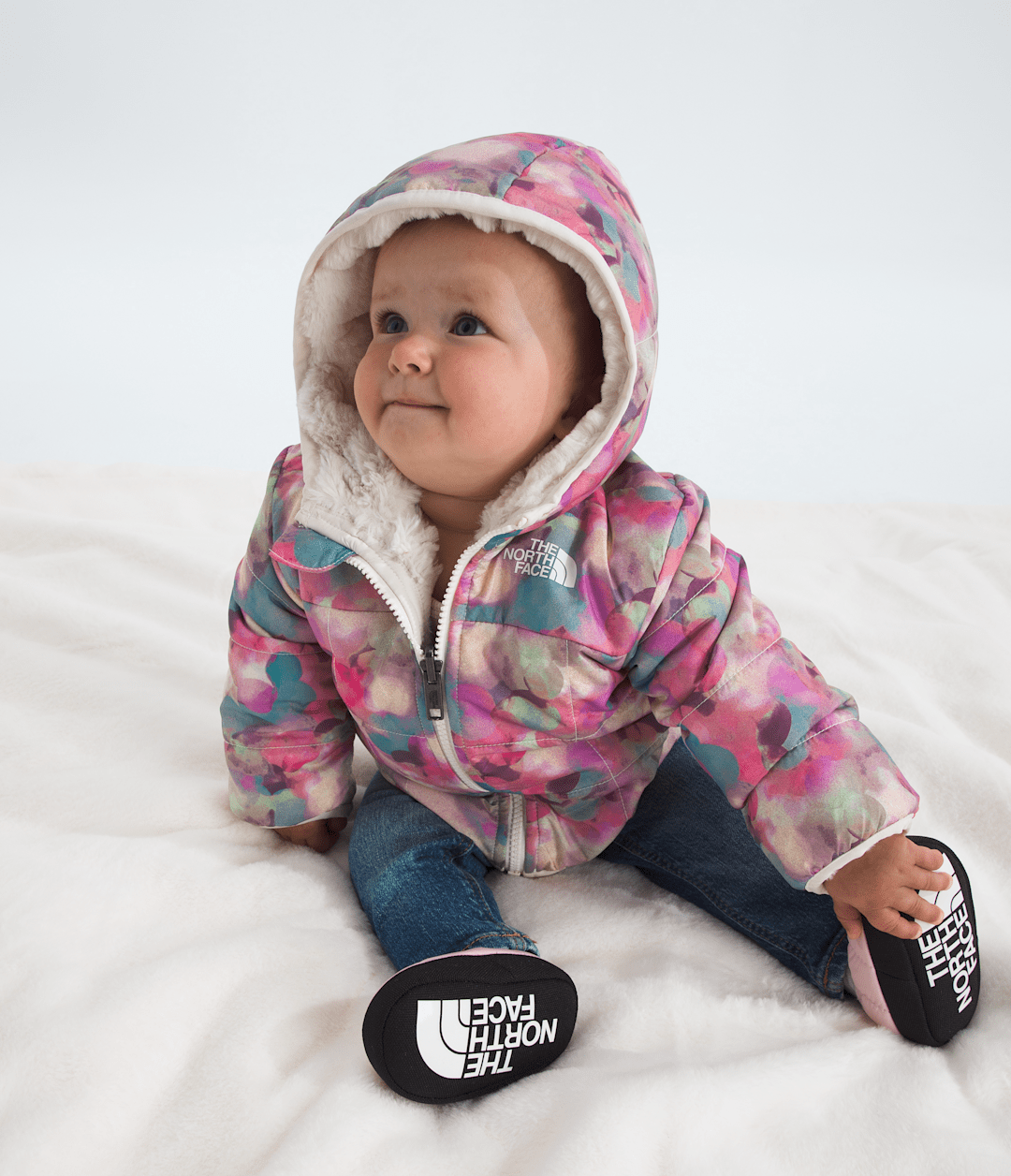 Baby Girls’ Reversible Shasta Full-Zip Hooded Jacket—Print / The North Face
